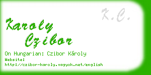 karoly czibor business card